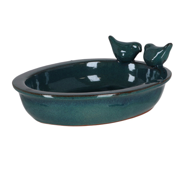 Ceramic Oval Bird Bath/Feeder in 3 Colours