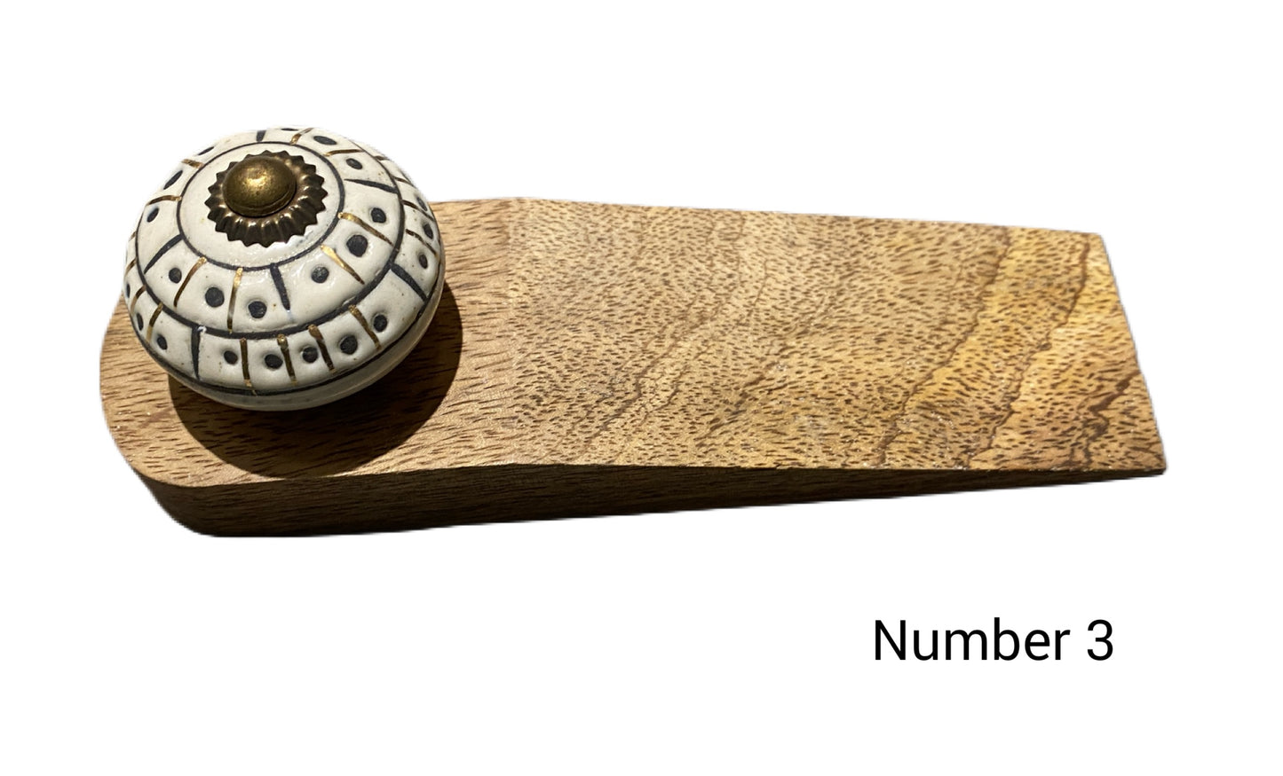 Grey Wooden Doorstop in a choice of 4 Designs