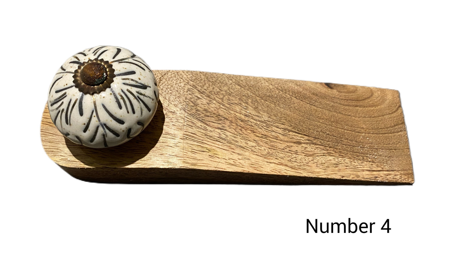Grey Wooden Doorstop in a choice of 4 Designs