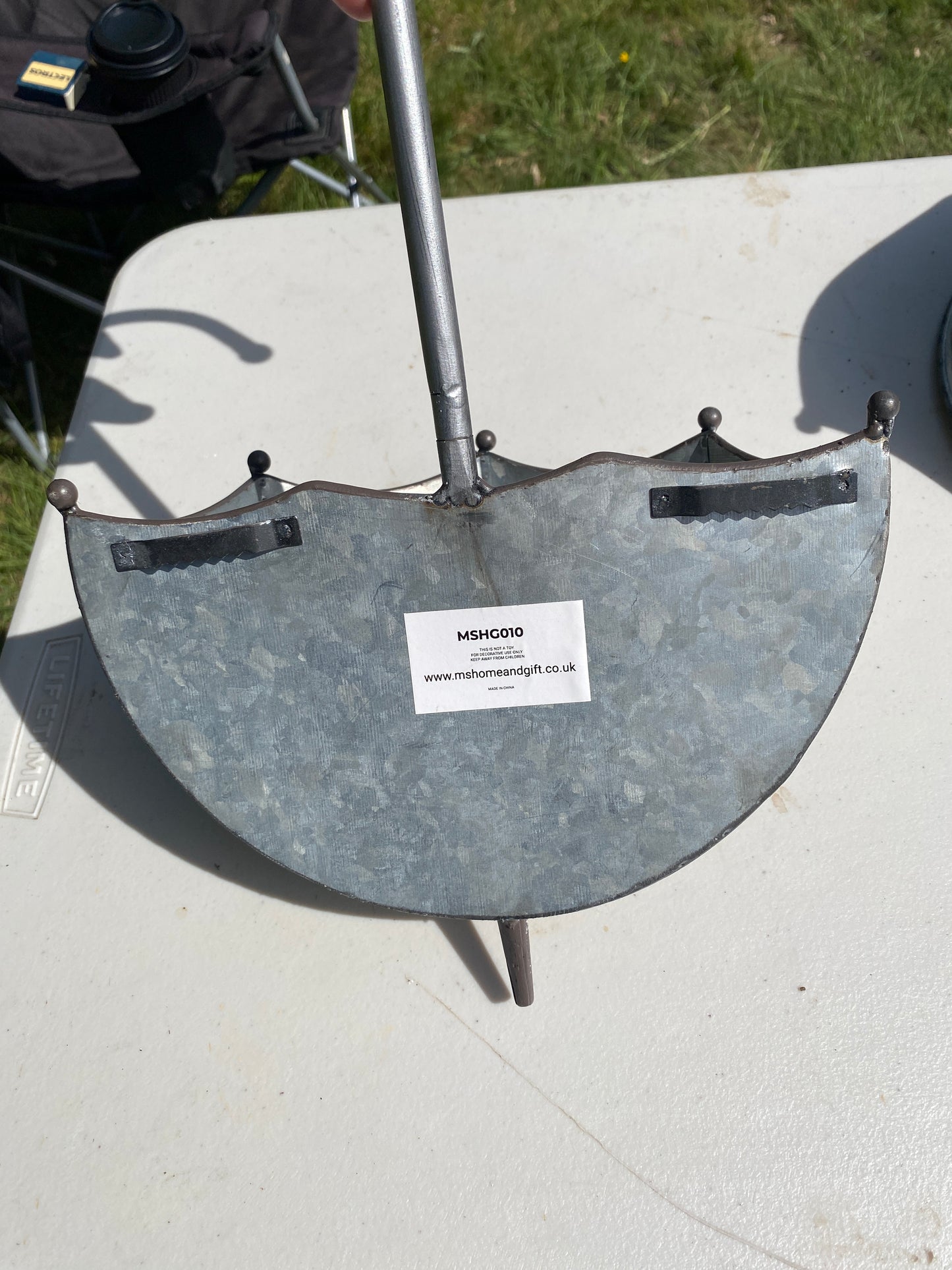 Small Zinc Umbrella Planter