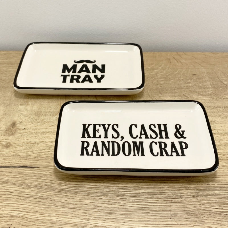 Ceramic 'Keys, Cash & Randon Crap..' Tray