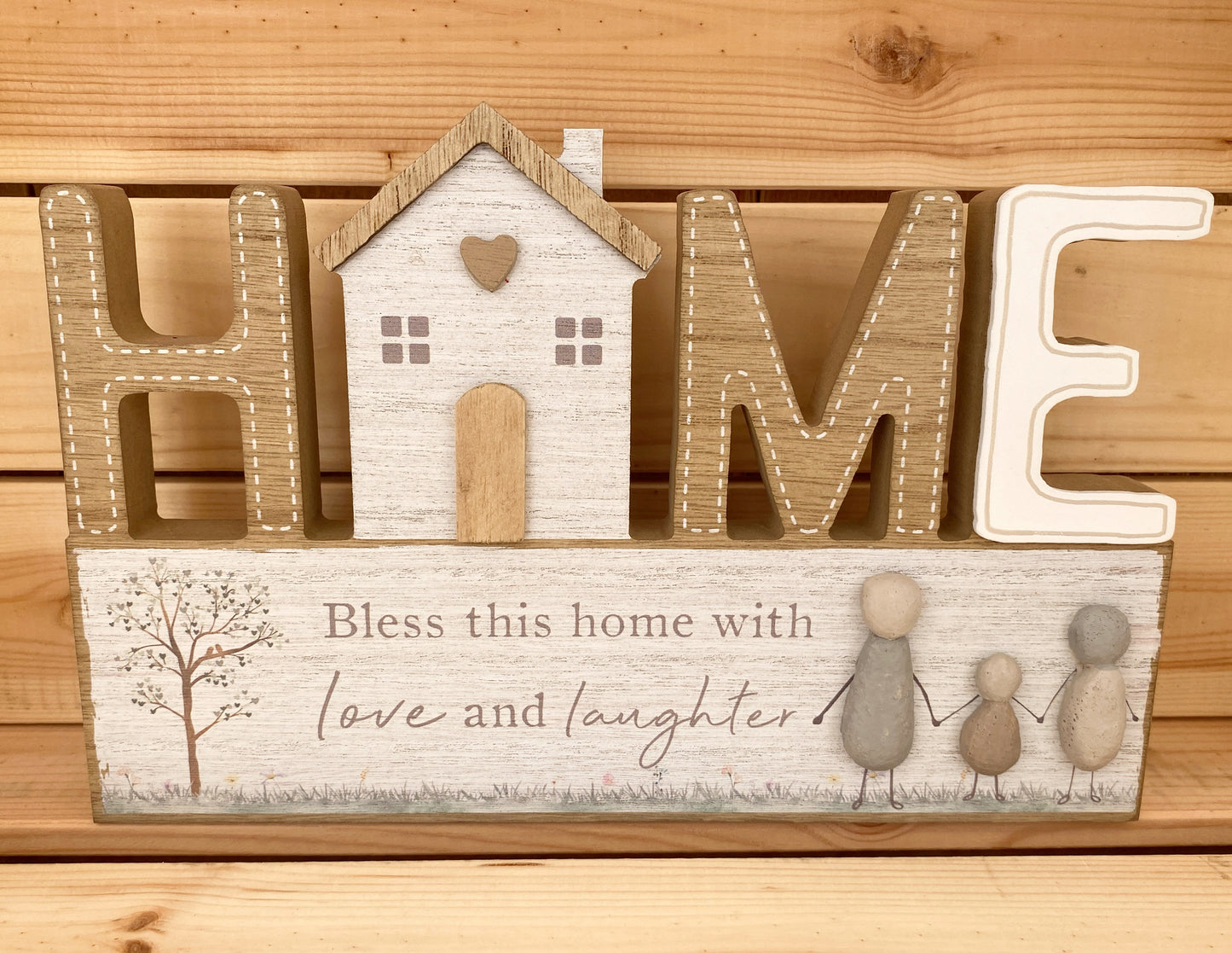 Pebble art HOME standing decor