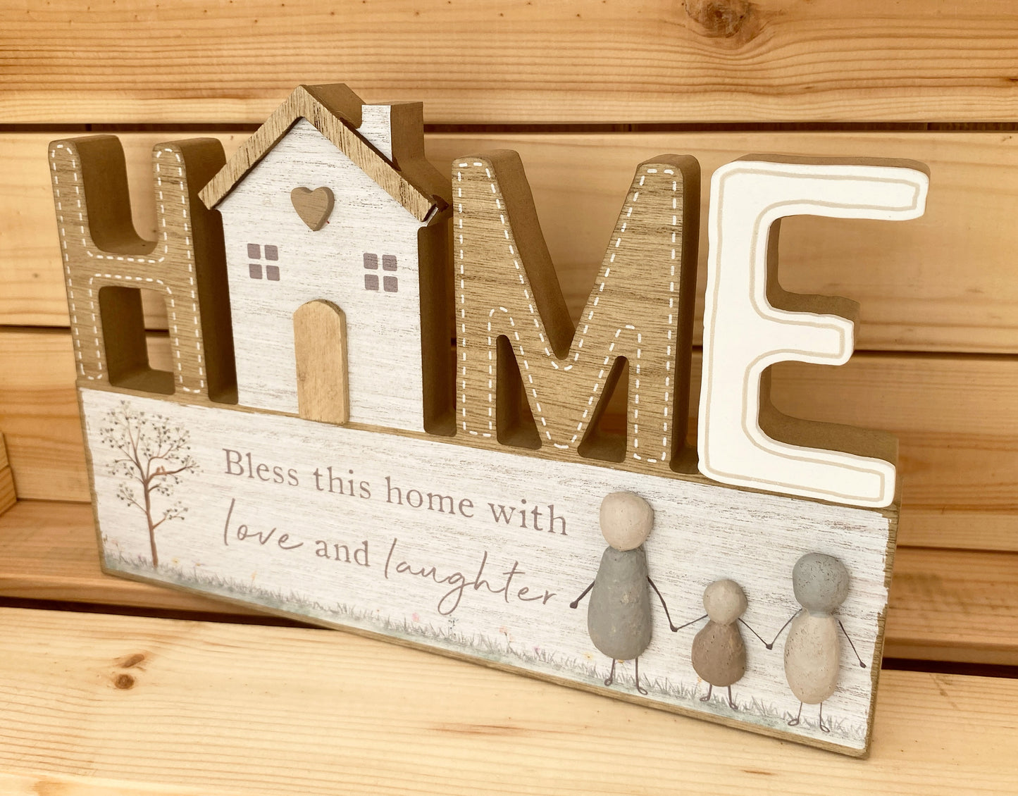 Pebble art HOME standing decor