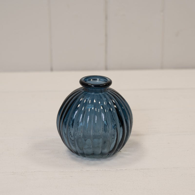 Blue Round Glass Bottle