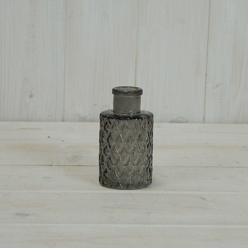 Smoky Grey Mini Geometric Glass Bottle