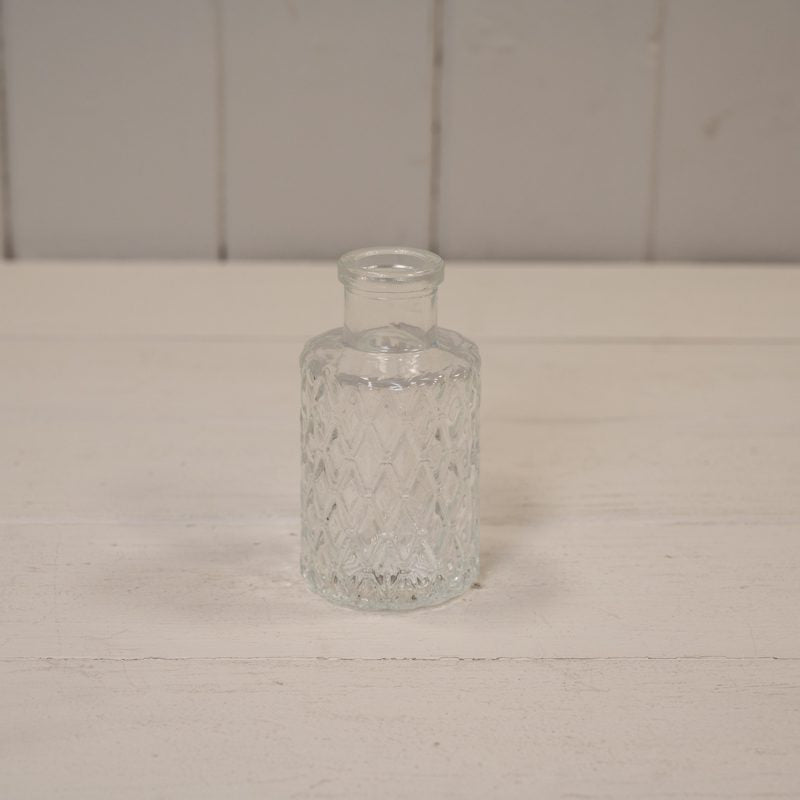 Clear Mini Geometric Glass Bottle