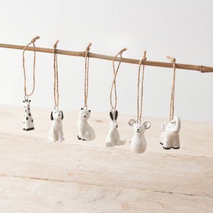 Speckled Porcelain Dog Hanger 4cm