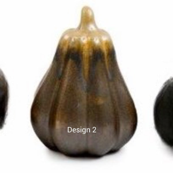 Stoneware pumpkin Ornament in 3 Designs