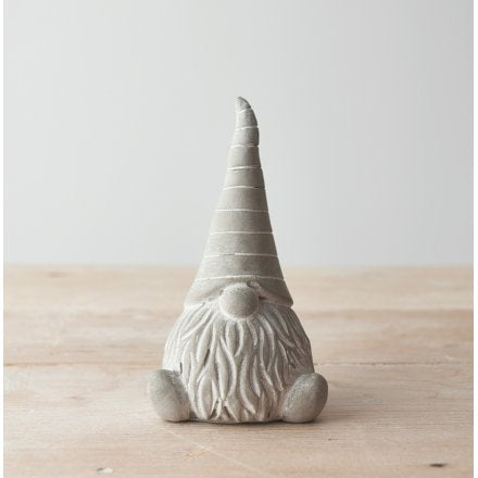 Cement Sitting Gnome available in 2 sizes and 2 designs
