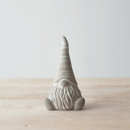 Cement Sitting Gnome available in 2 sizes and 2 designs