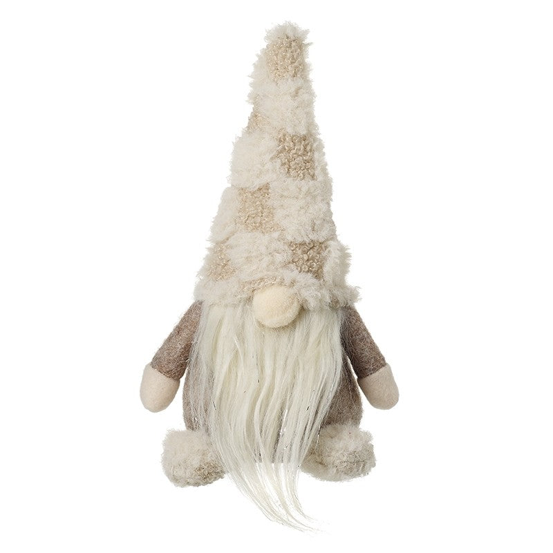 Gonk In Large Check Fluffy Hat Available in Small, Medium and Large