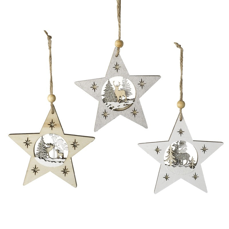 Hanging Christmas Star Mix In 3 Designs