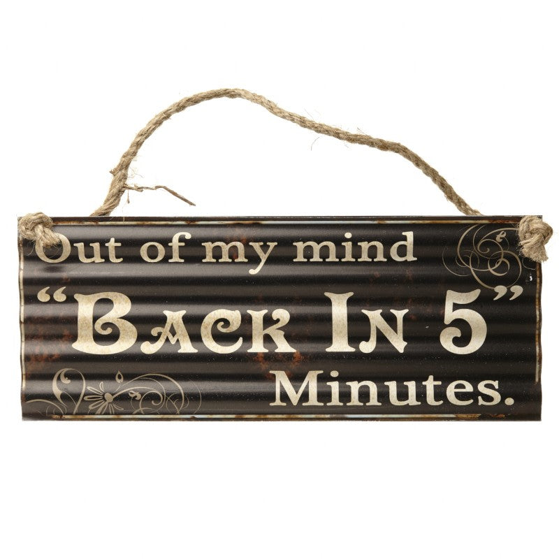 Back in Five Sign