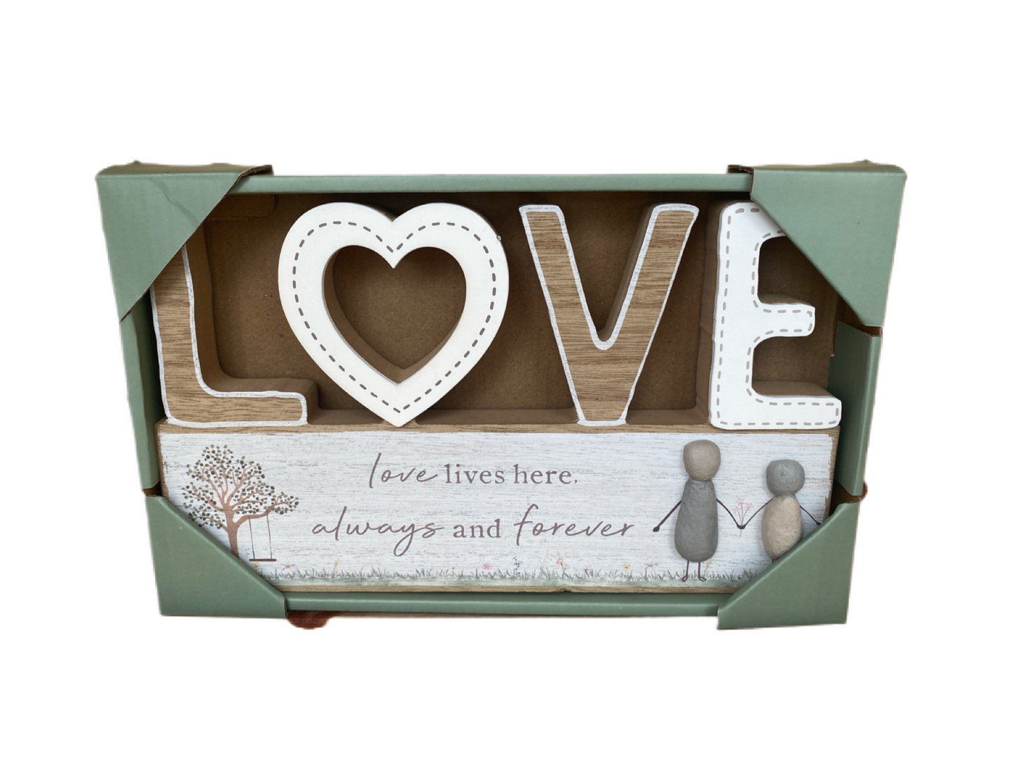 Pebble art LOVE Standing Plaque