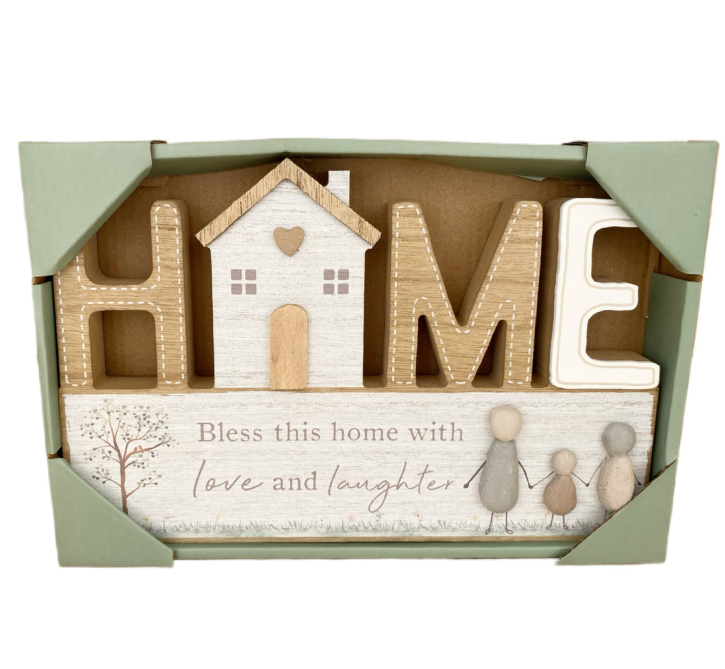 Pebble art HOME standing decor