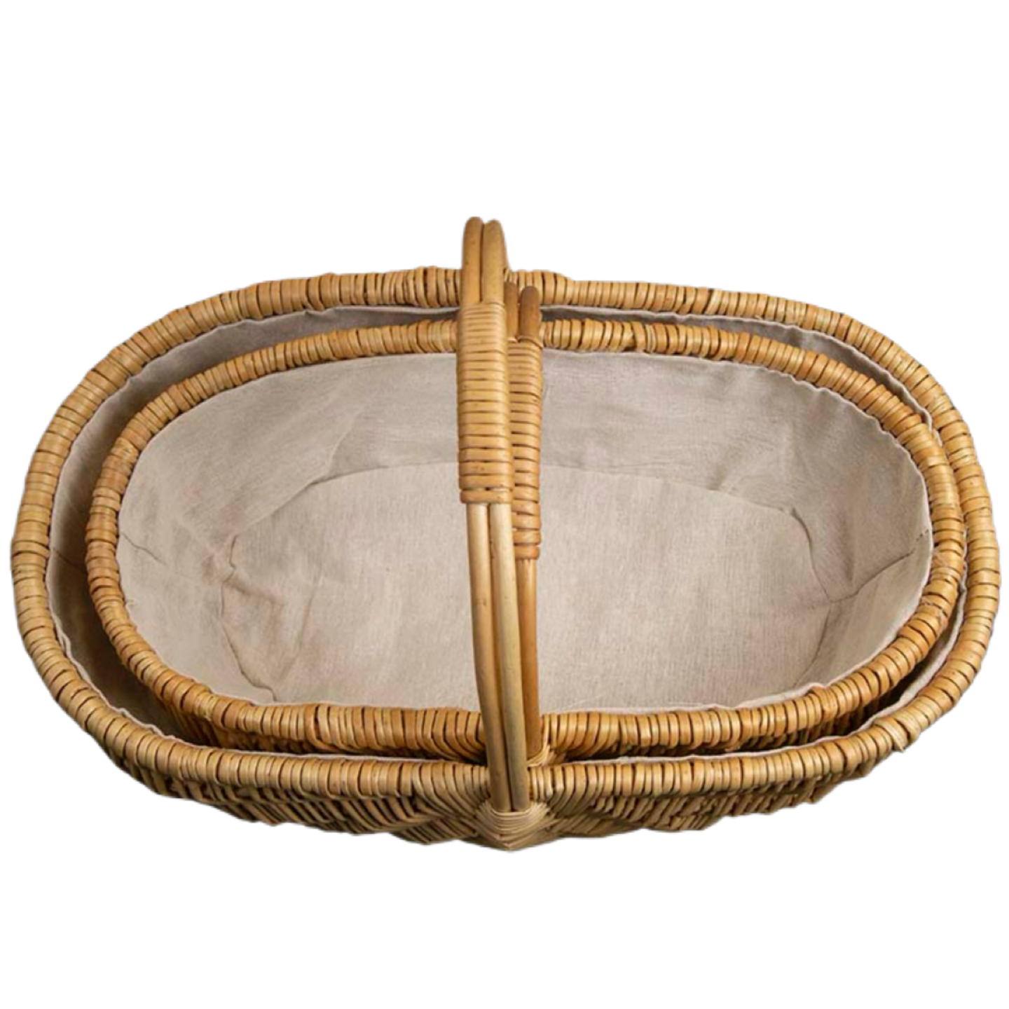 Set of 3 willow trugs in 3 sizes