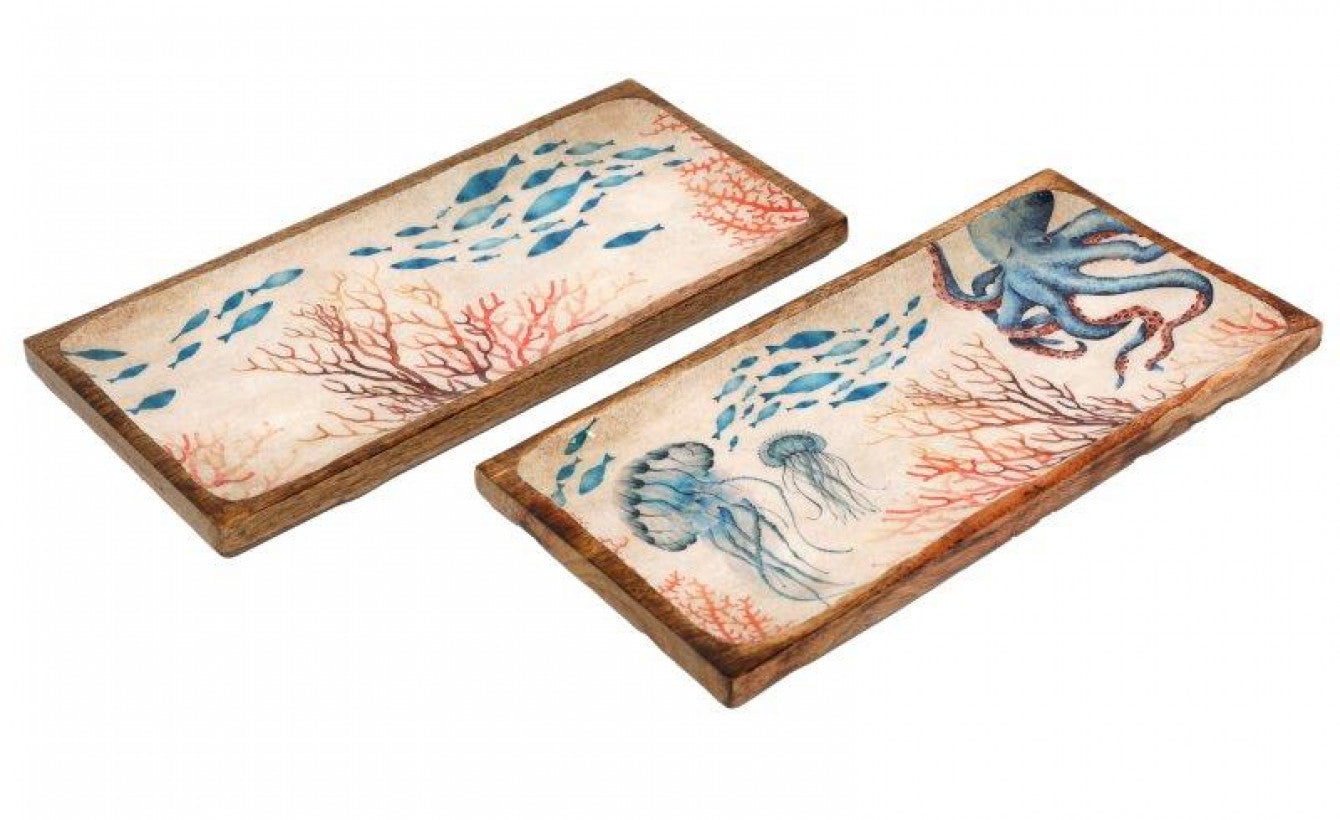 40X19CM OCEAN ENAMELLED TRAY
