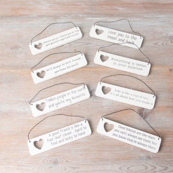 Mini Rectangle Sentiment Sign, 12cm 8 designs
