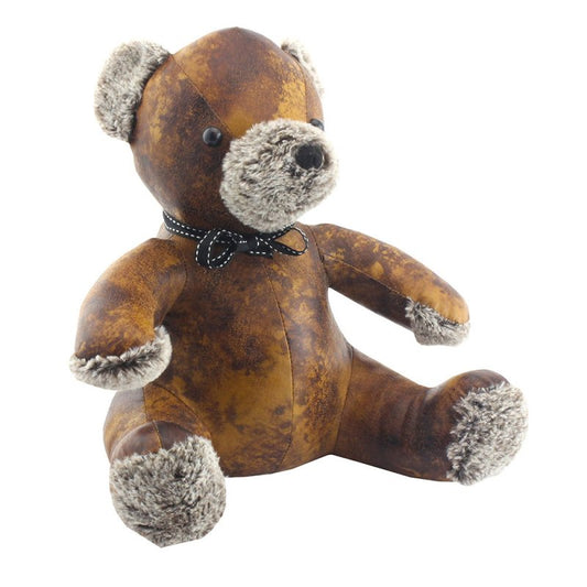 Faux Leather Teddy Doorstop