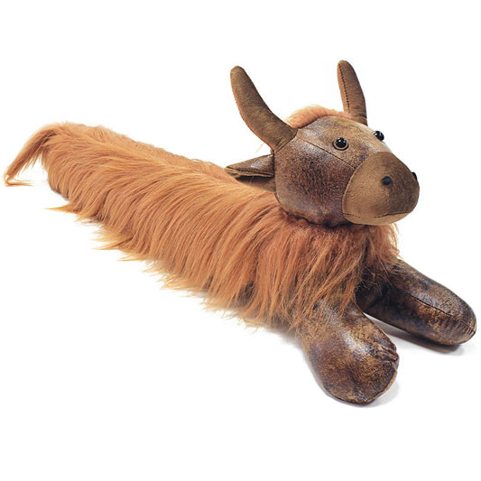 Highland Cow Faux Leather Draught Excluder