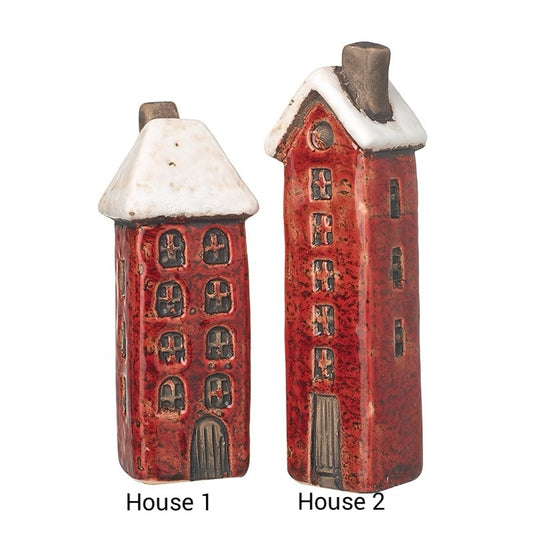 Stoneware Mini House Red