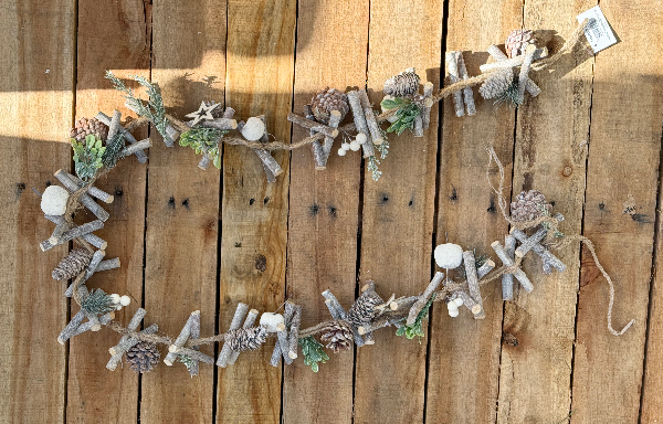 Rustic White Berry Rope Garland - 1.6m