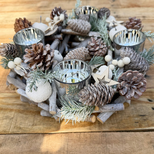 Rustic White Berry Table Decoration