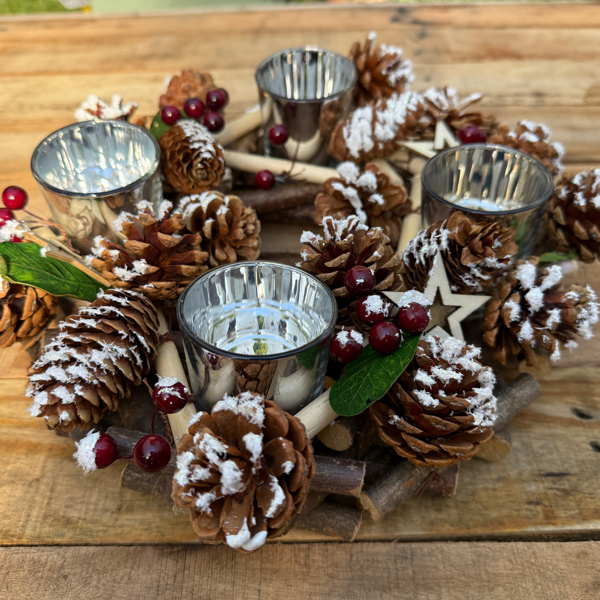 Rustic Red Berry Table Decoration