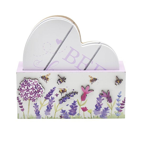 Lavender & Bees coaster s/4