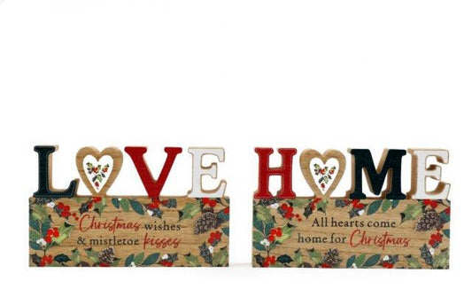 20x12cm Love/home Word Deco