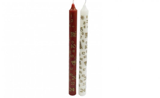 Advent Dinner Candle in Red or White
