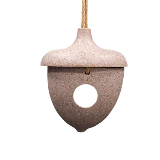 Earthy Nut Husks Bamboo Hanging Acorn Birdhouse 19cm