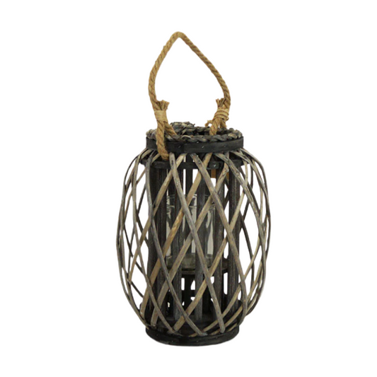 Small Grey Wicker lantern