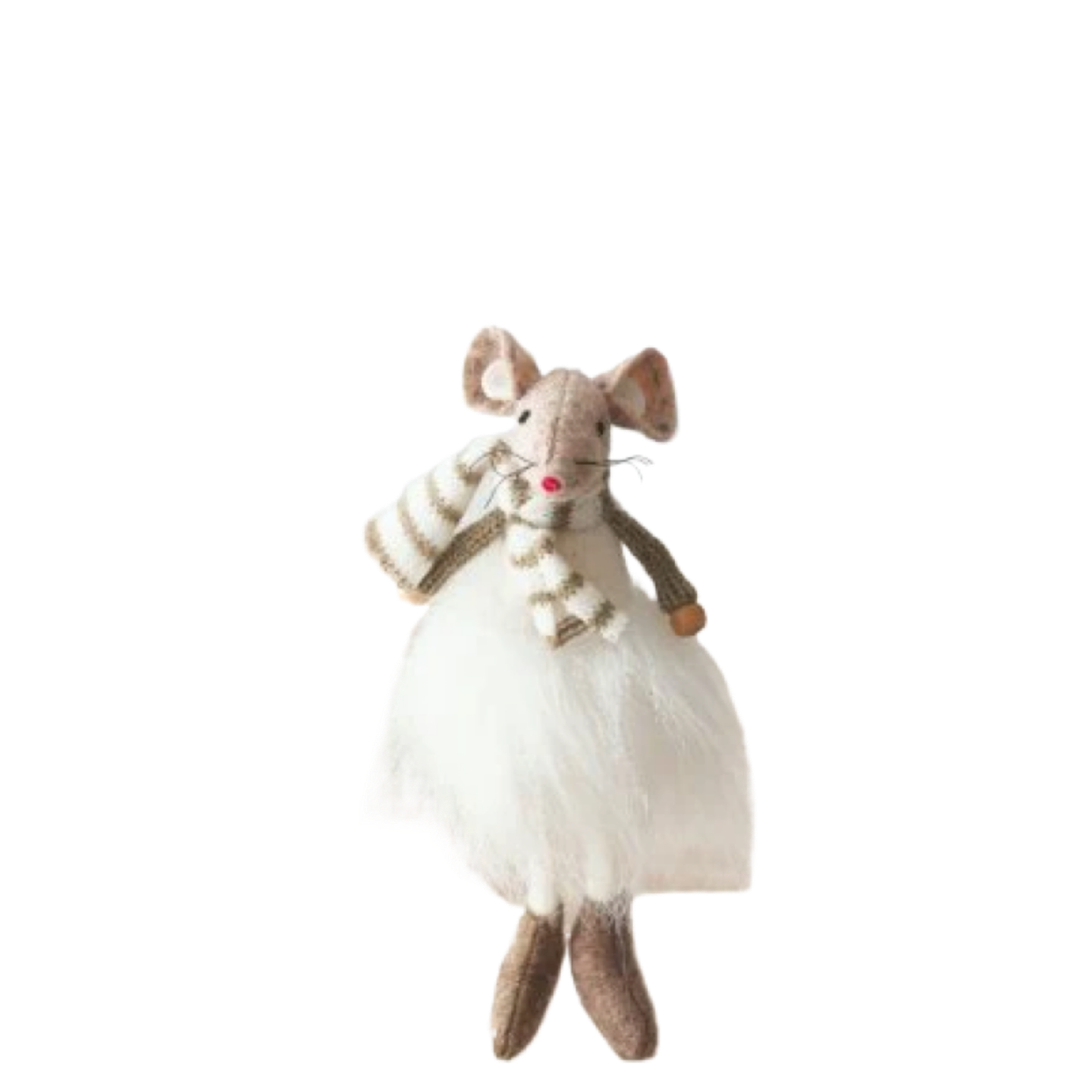 Hanging Fabric Mouse in Tutu in Beige
