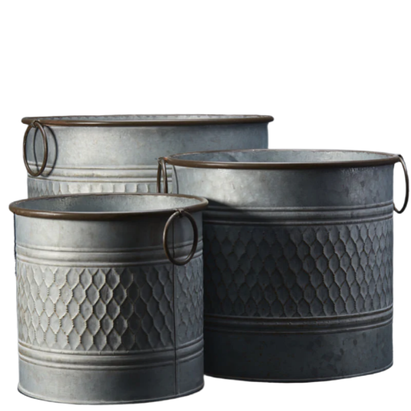 Zinc Honeycomb Planters in 3 Sizes