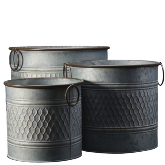 Zinc Honeycomb Planters in 3 Sizes
