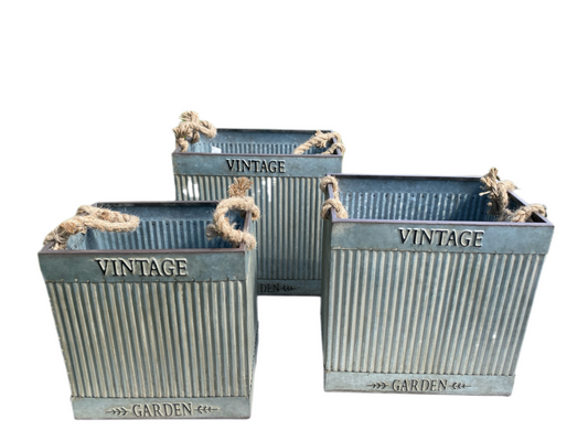 Rectangle Zinc Planter in 3 sizes