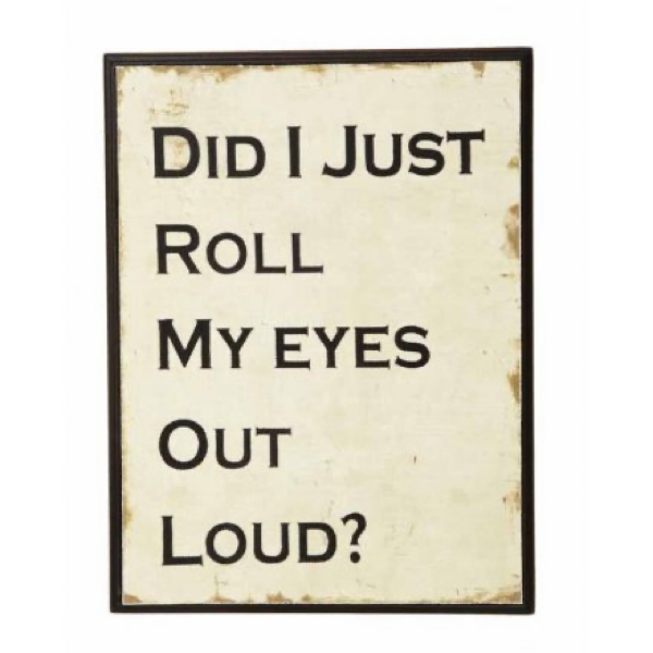 Did I Just Roll Your Eyes Wooden Sign