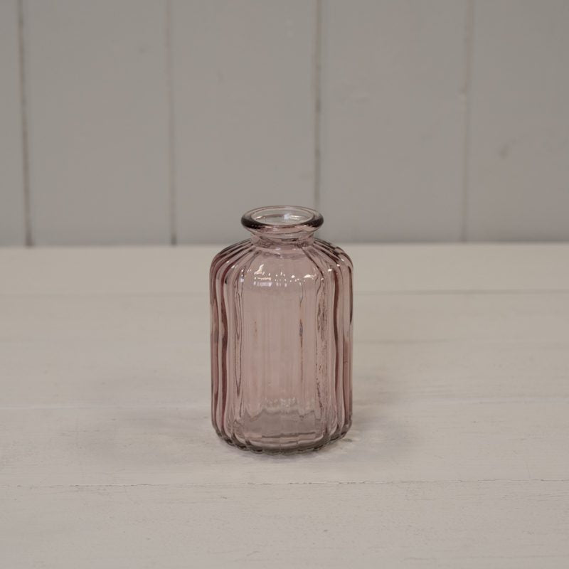 Lavender Ribbed Glass Bottle