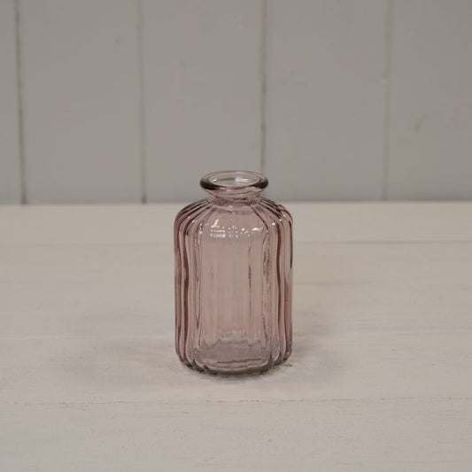 Lavender Ribbed Glass Bottle
