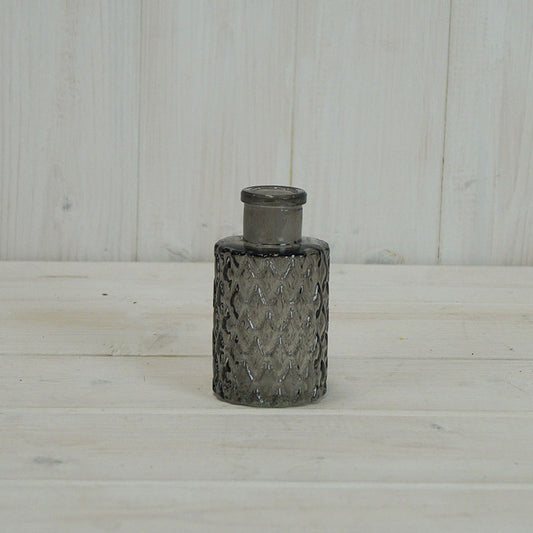 Smoky Grey Mini Geometric Glass Bottle