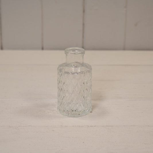 Clear Mini Geometric Glass Bottle