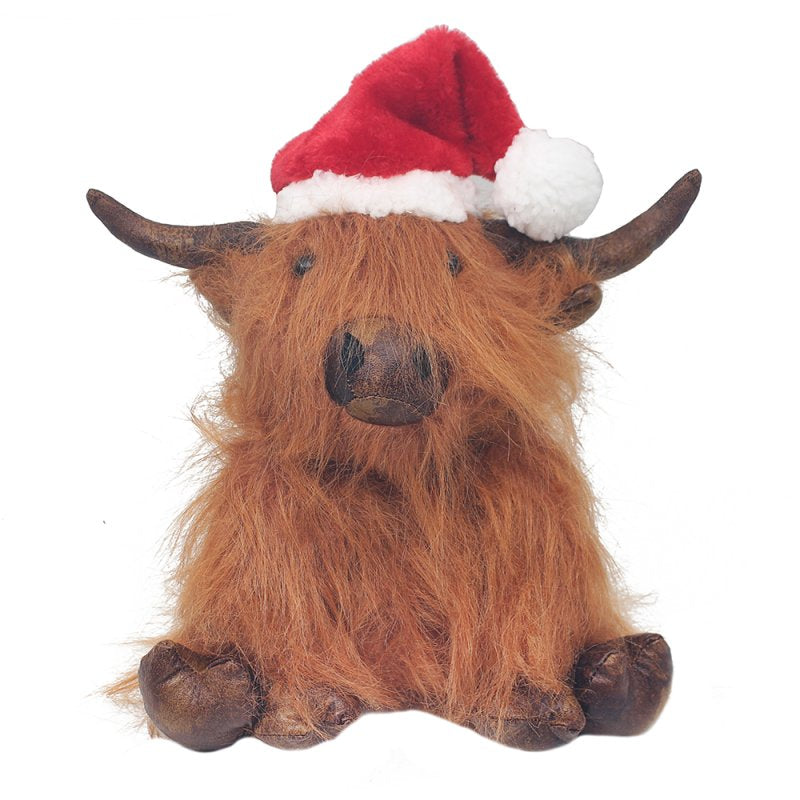 Christmas Highland Cow Doorstop