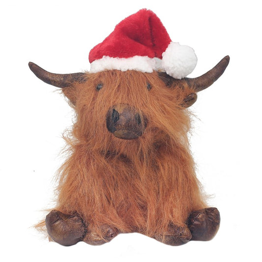Christmas Highland Cow Doorstop