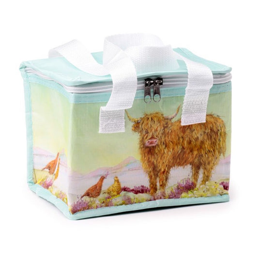 Reusable Insulated Lunch Bag in Higland Cow Design