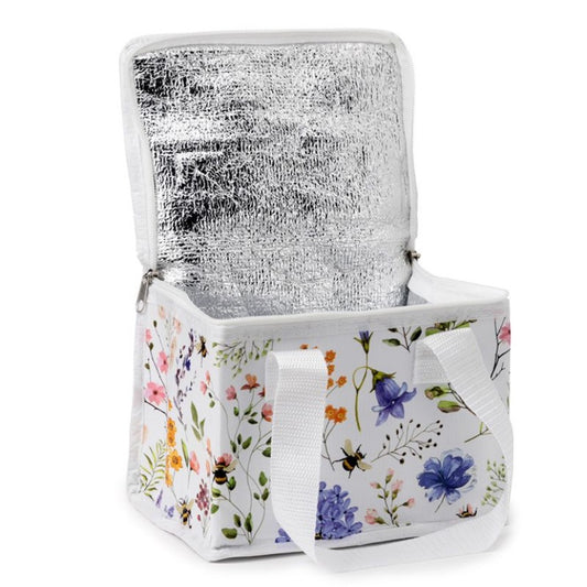 Reusable insulated cool bag in Nectar Meadows design.
