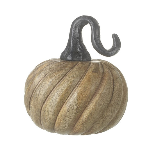 Twisted Wood Pumpkin 10cm