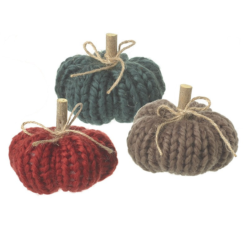 Wool Knitted Mini Pumpkins Available in 3 colours