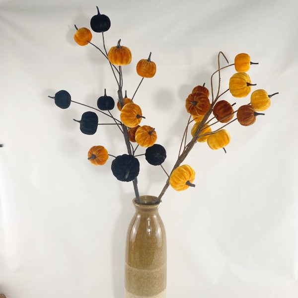 Tall Pumpkin twig in Black and Orange