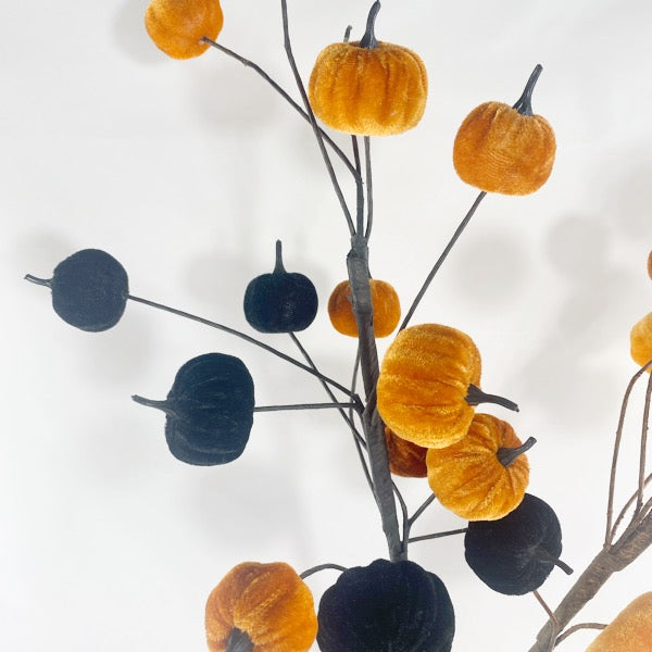 Tall Pumpkin twig in Black and Orange